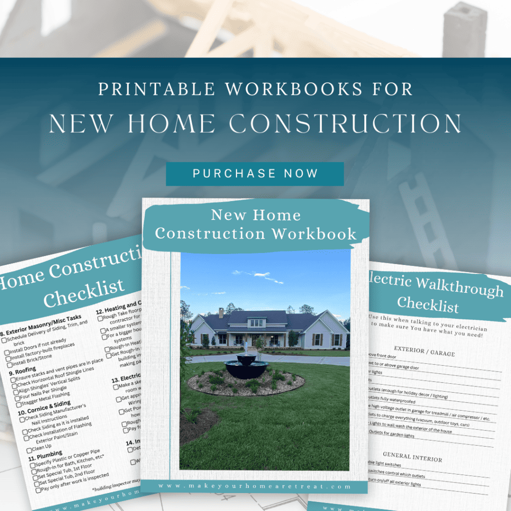 printable new home construction workbook